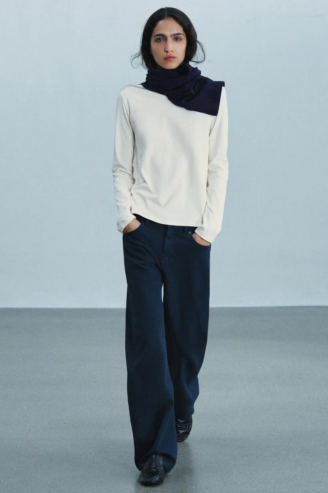 Футболка из интерлока с длинными рукавами, Zara