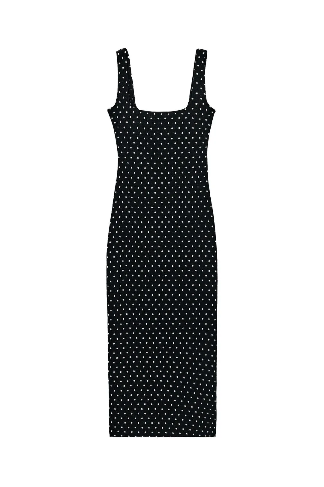 Платье миди фактурное в горошек, Zara