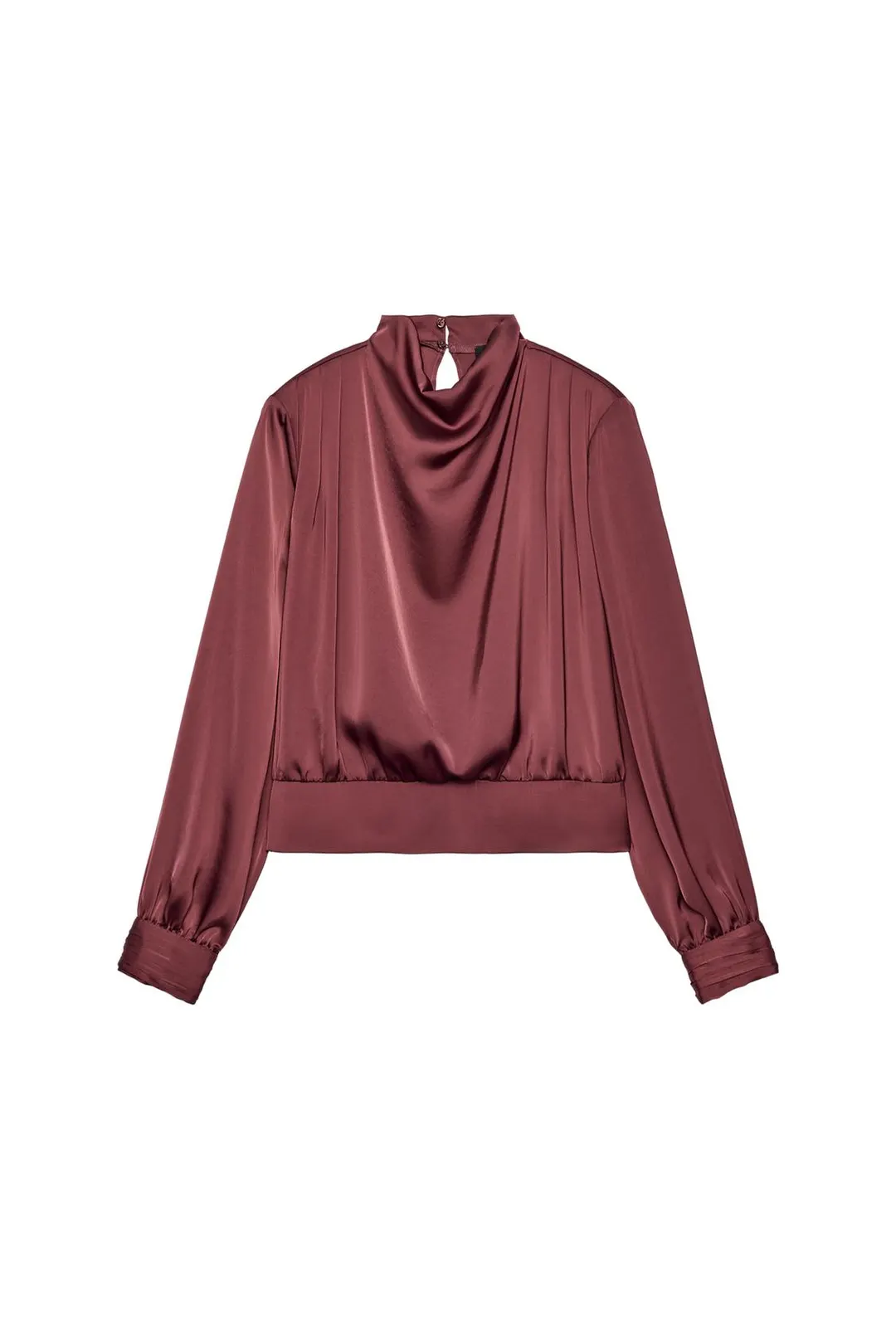 Блузка атласная с подплечниками, Zara