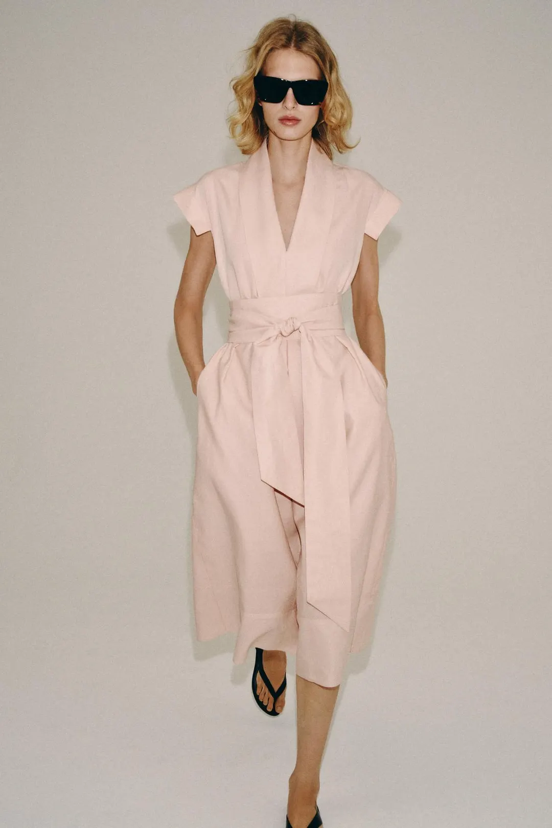 Платье-рубашка с поясом ZW Collection, Zara