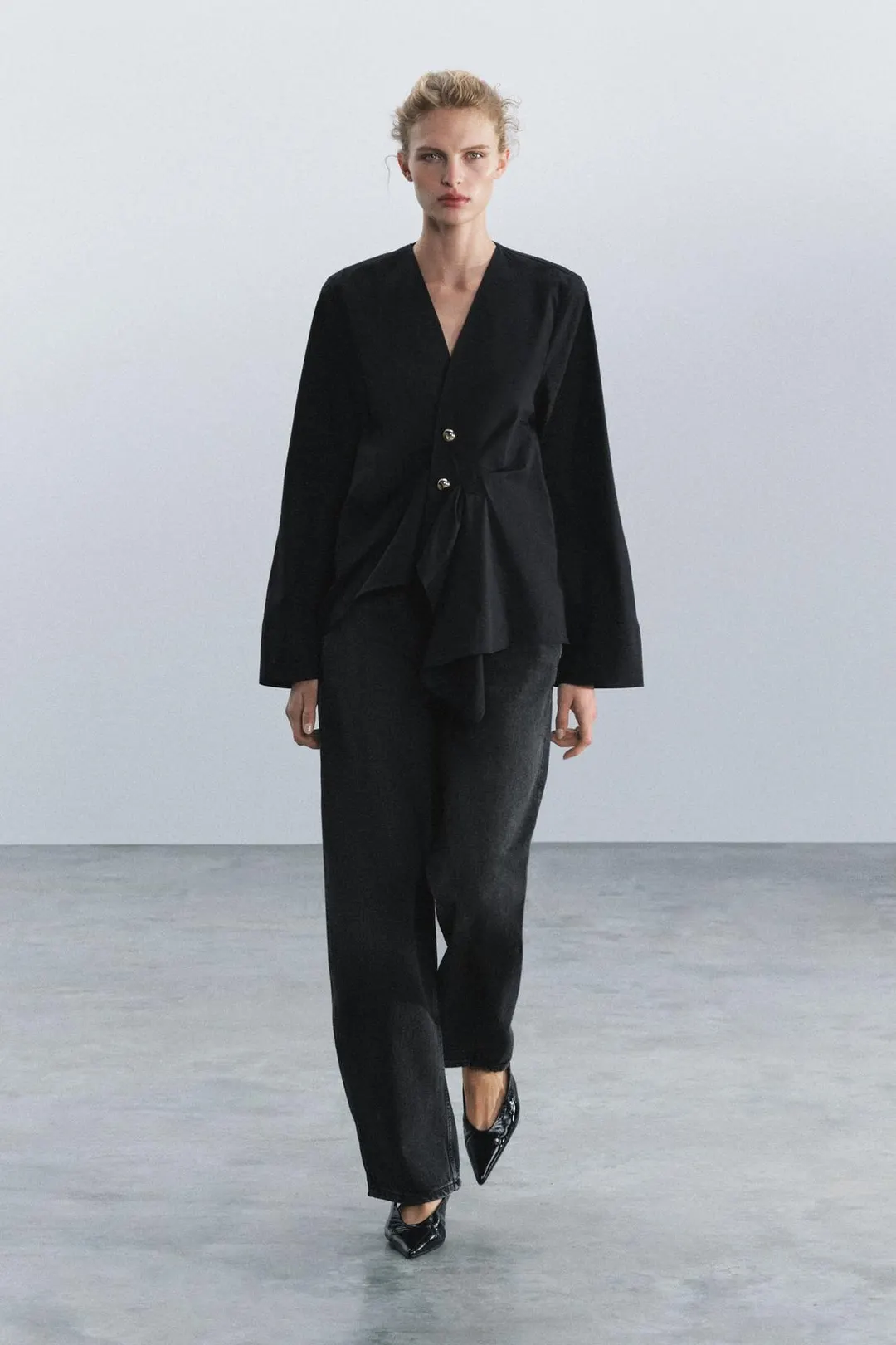 Рубашка плиссированная ZW Collection, Zara