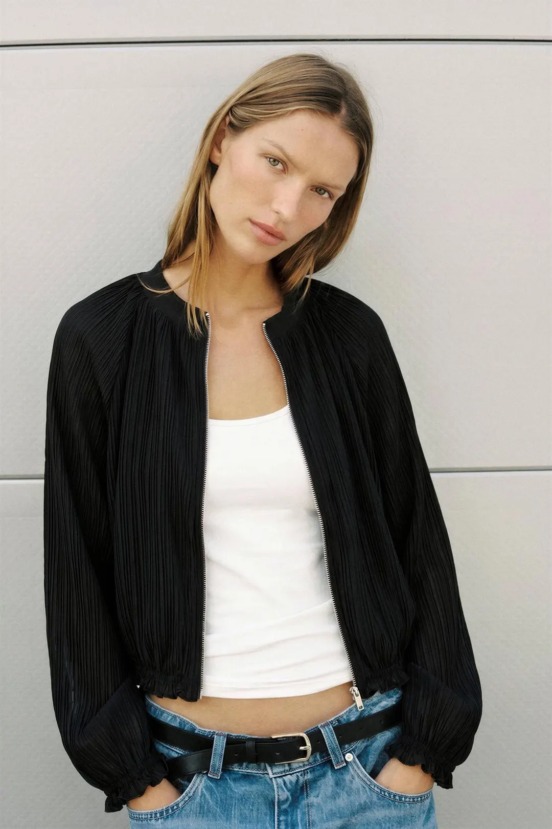 Куртка с плиссированной оборкой, Zara