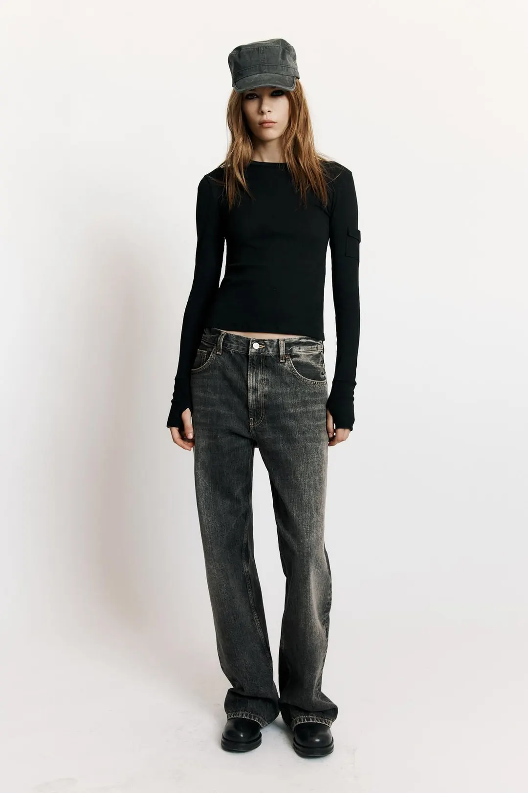 Джинсы прямые свободные TRF с низкой посадкой, Zara