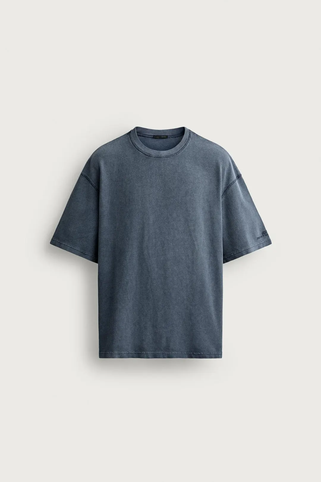 Футболка вафельной вязки с эффектом стирки, Zara