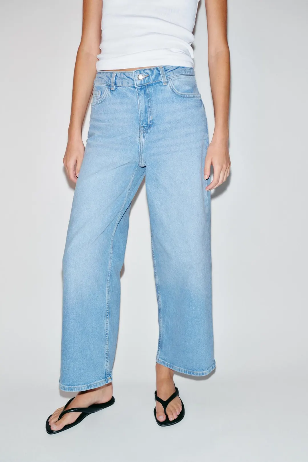 Джинсы-кюлоты комфортные Z1975 с высокой посадкой, Zara