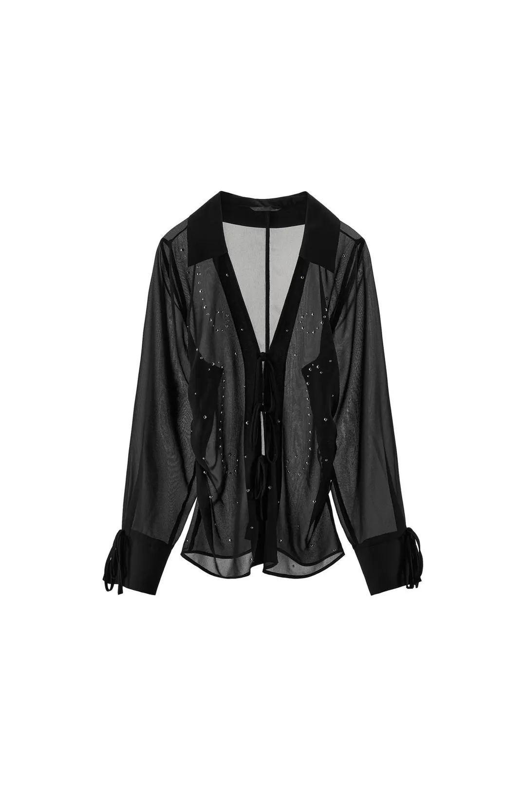 Полупрозрачная рубашка с заклепками, Zara