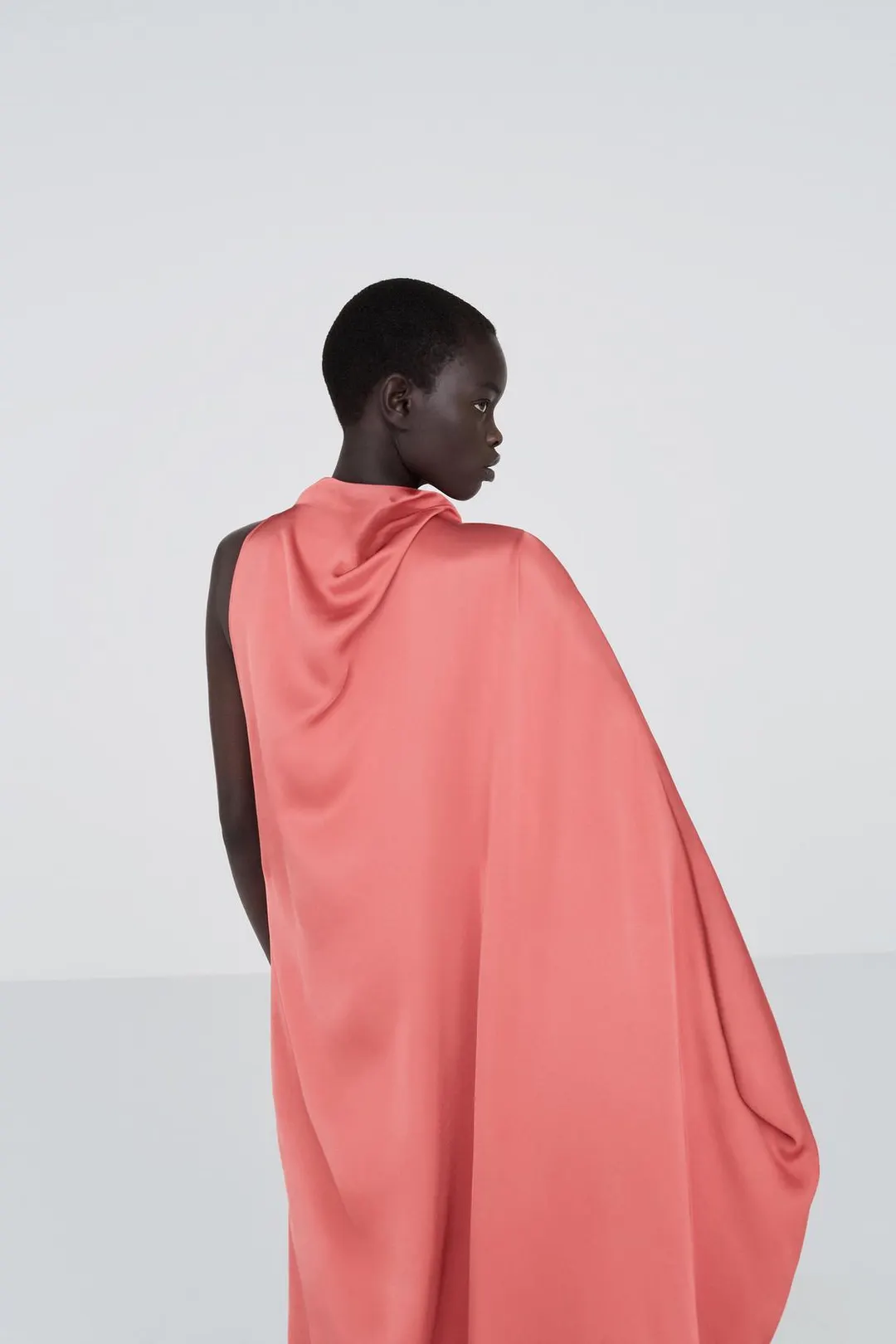 Сатиновое платье с драпировкой, Zara