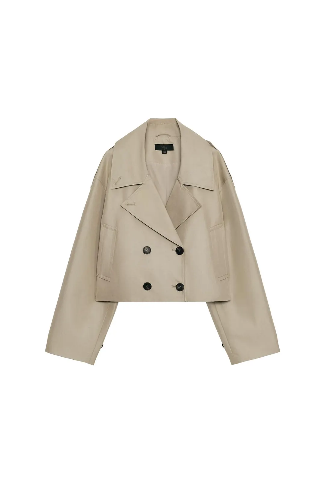 Укороченная двубортная куртка-тренч, Zara