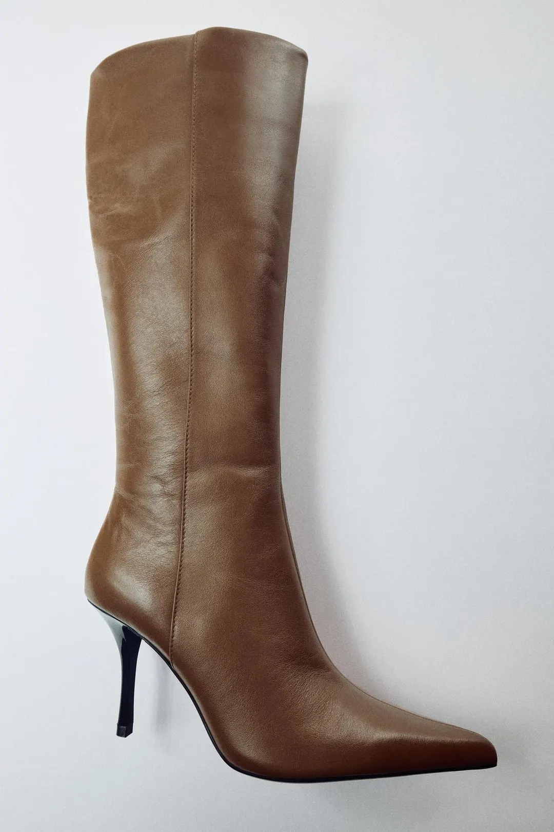 Сапоги из кожи на каблуке, Zara