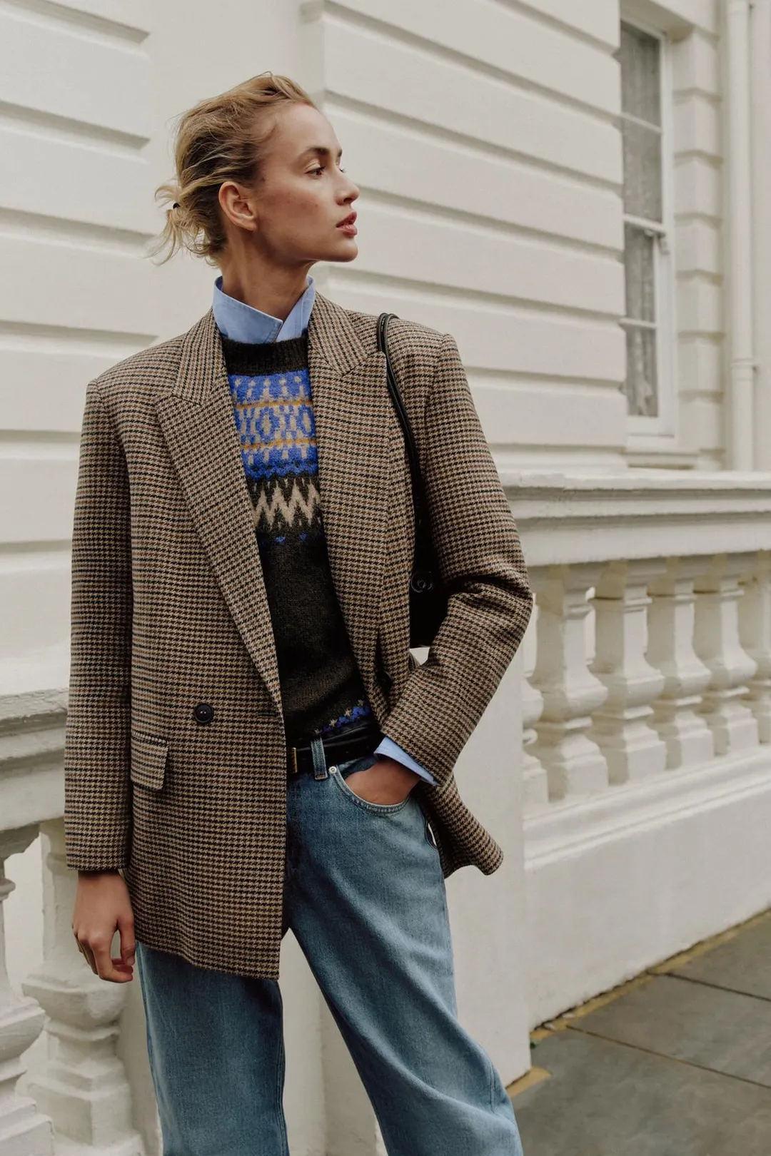 Двубортный блейзер оверсайз, Zara