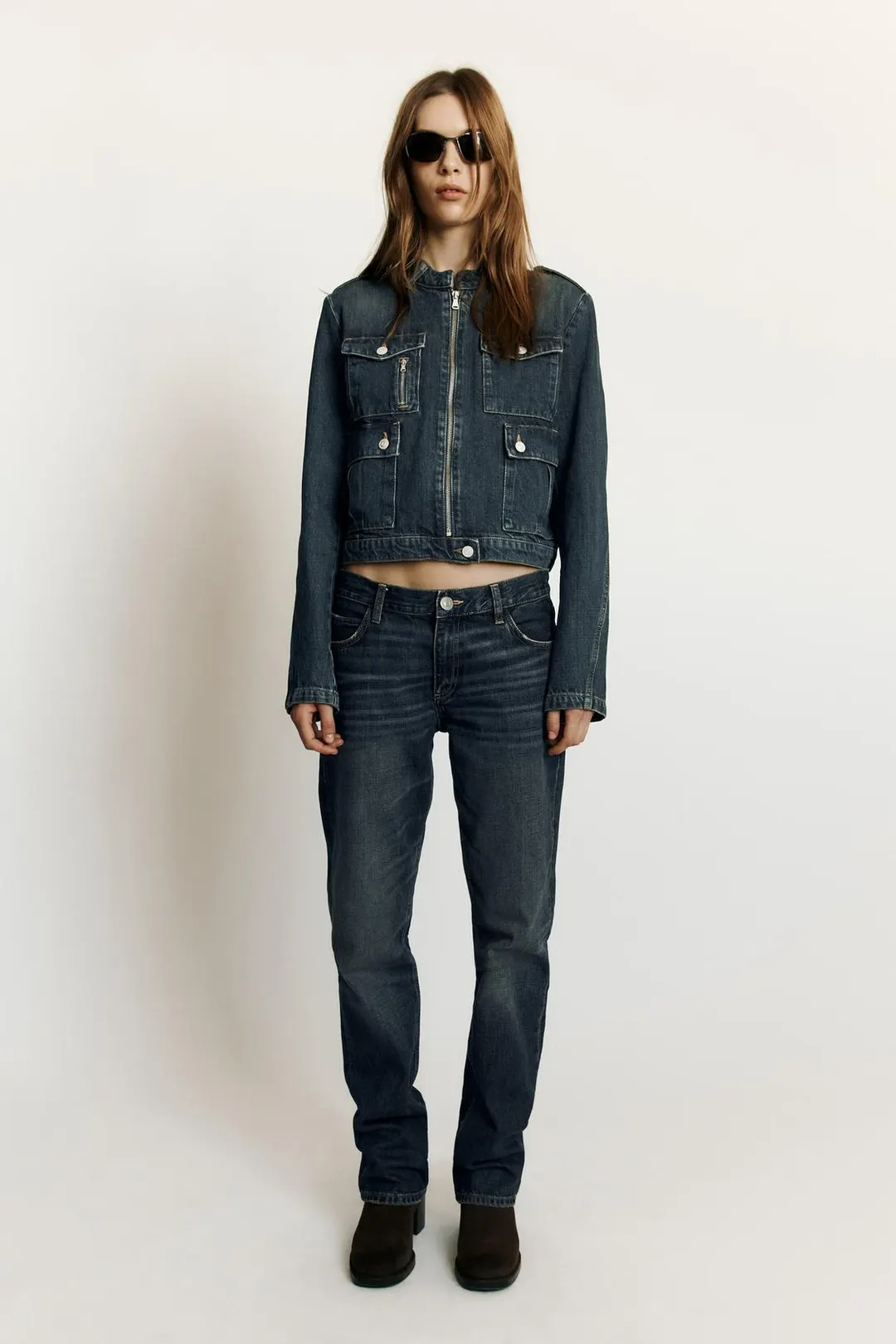 Прямые джинсы со средней посадкой TRF, Zara