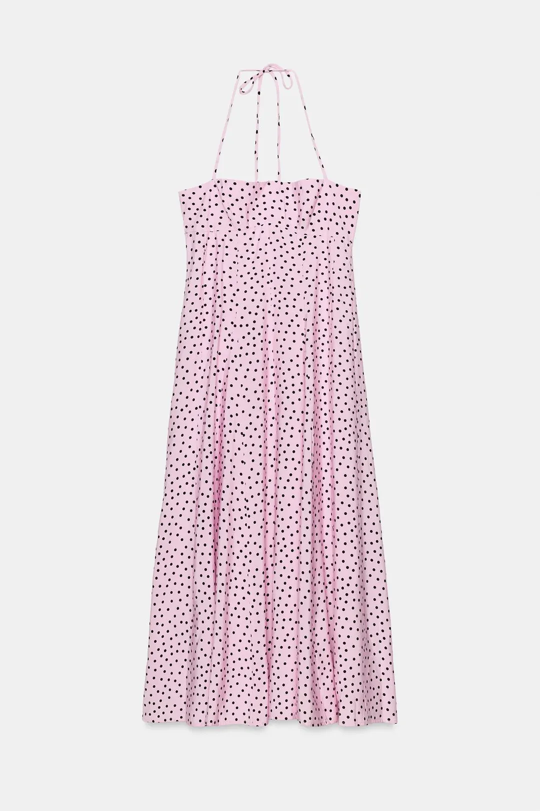 Миди-платье халтер в горошек, Zara
