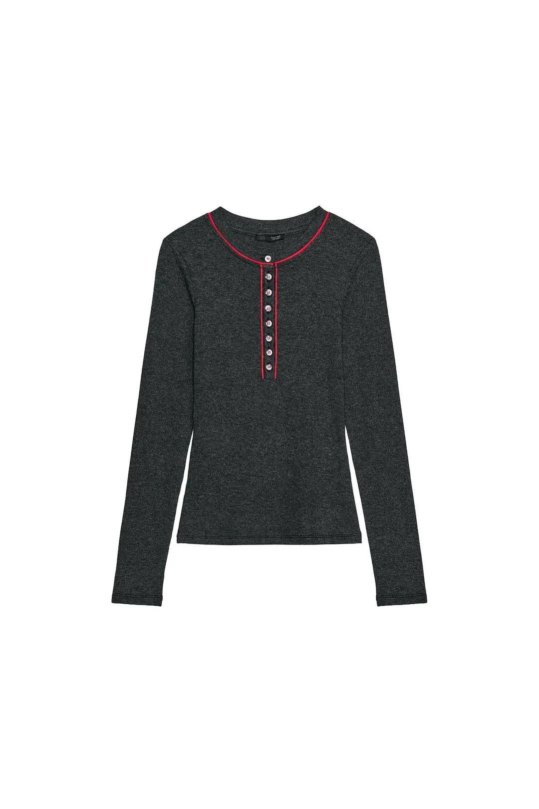 Футболка хенли с контрастной отделкой, Zara