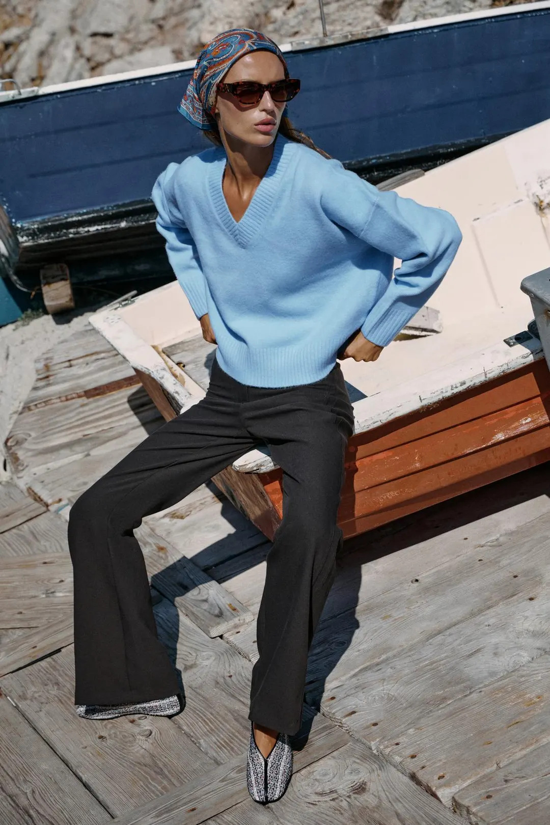 Брюки клеш с низкой посадкой, Zara