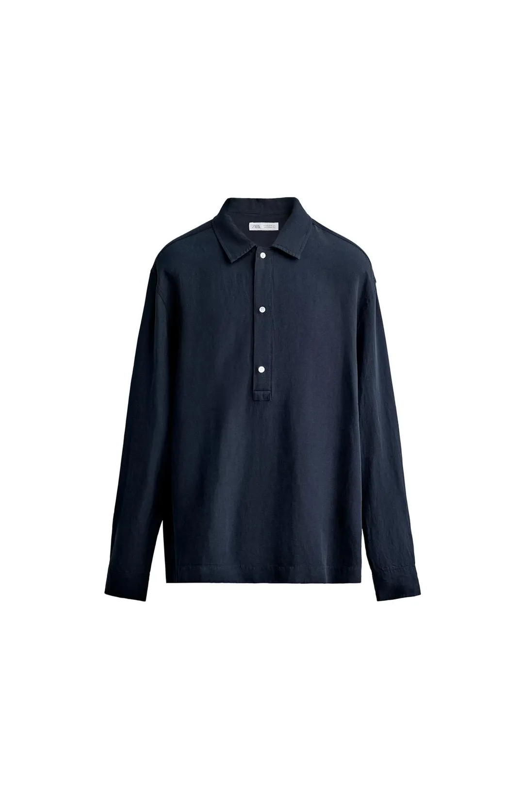 Поло стандартного кроя из вискозы и льна, Zara