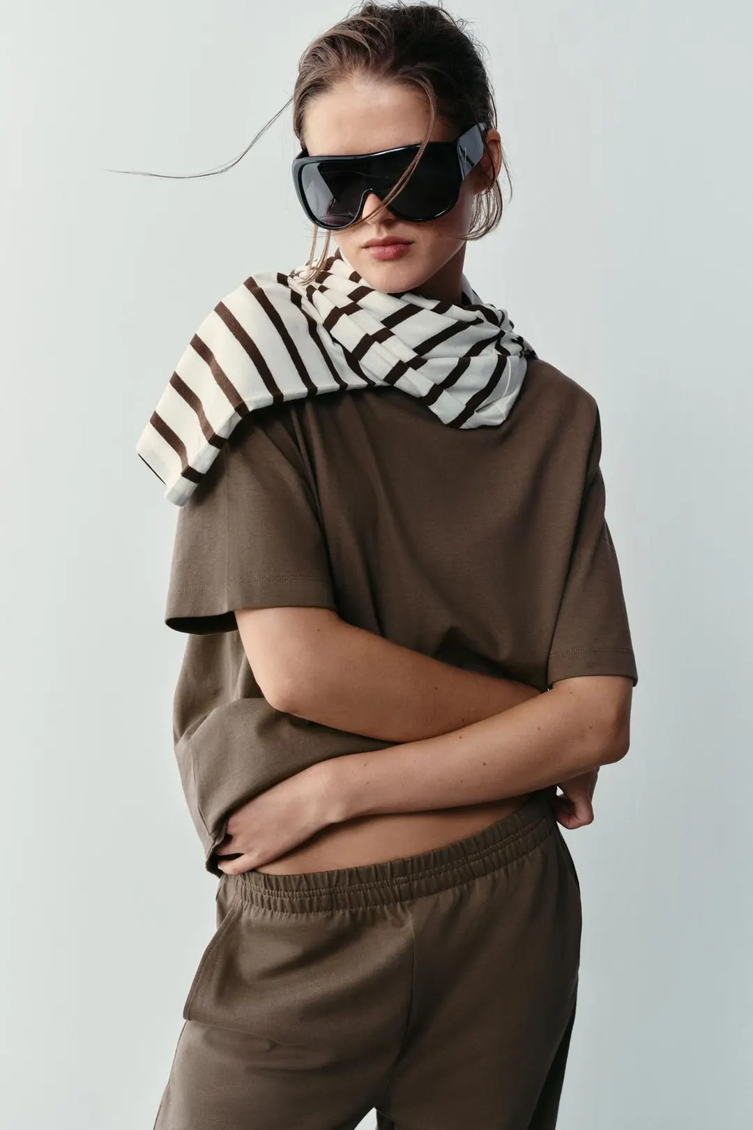 Брюки прямого кроя из хлопка, Zara