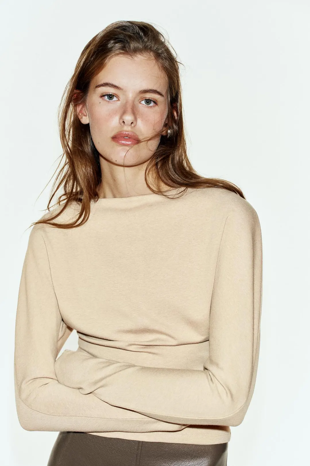 Футболка облегающего кроя с длинными рукавами, Zara