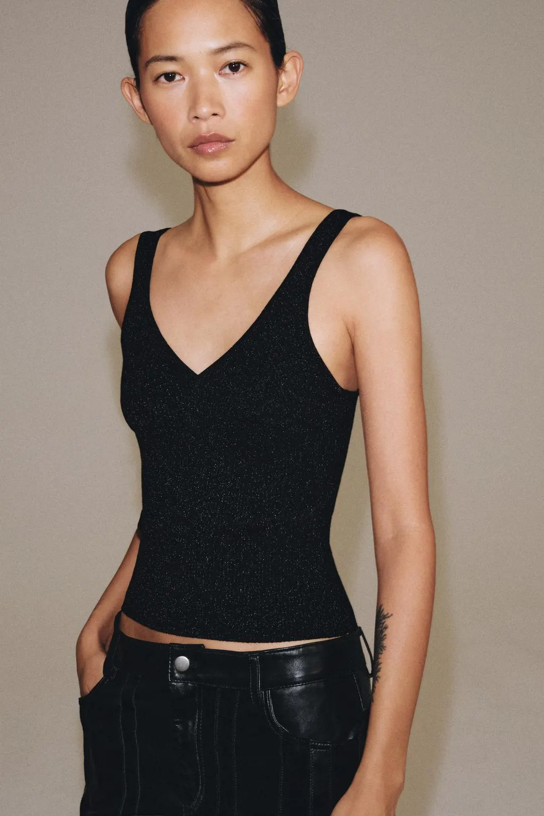 Вязаный топ на бретелях, Zara