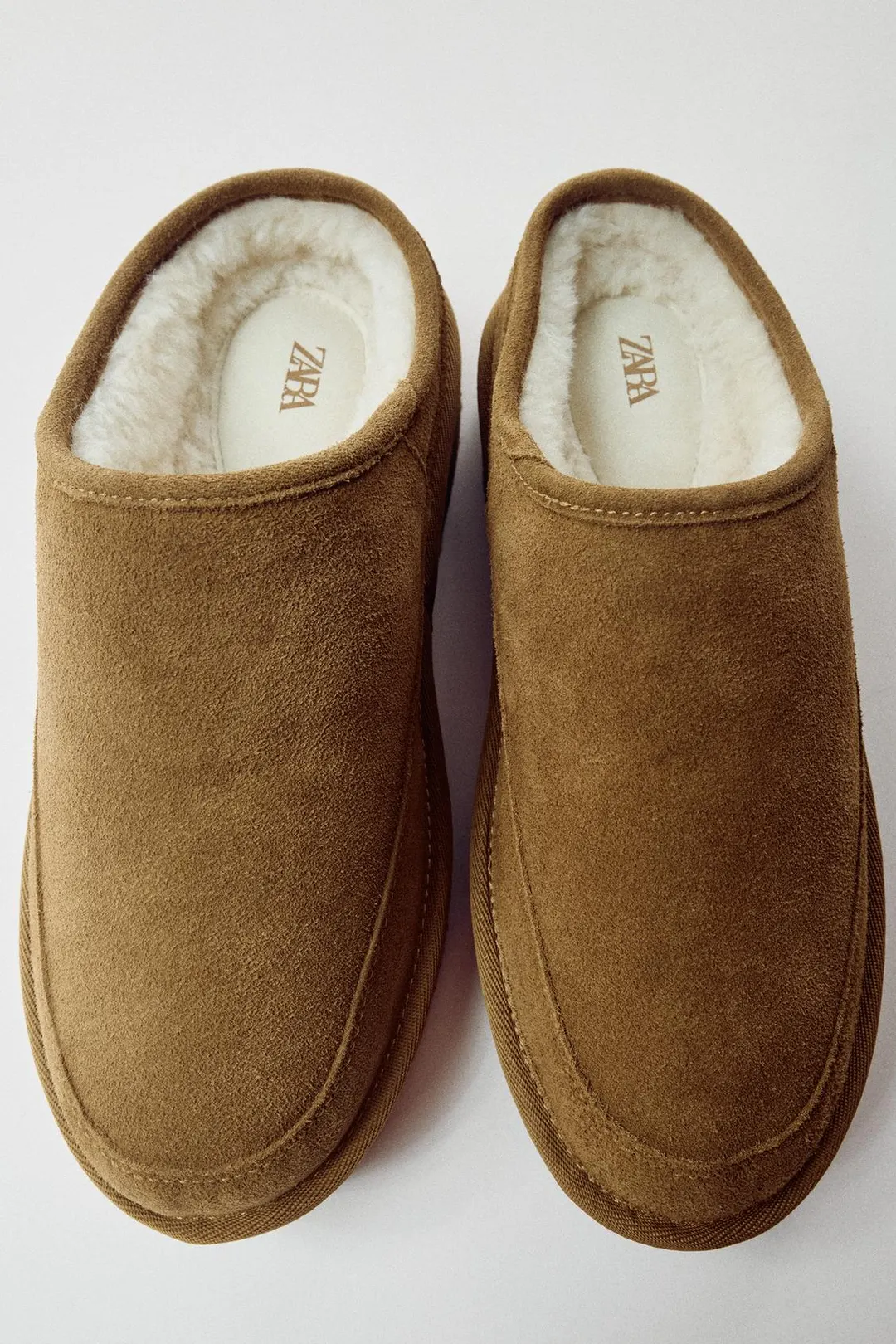 Мюли из кожи и искусственного меха, Zara