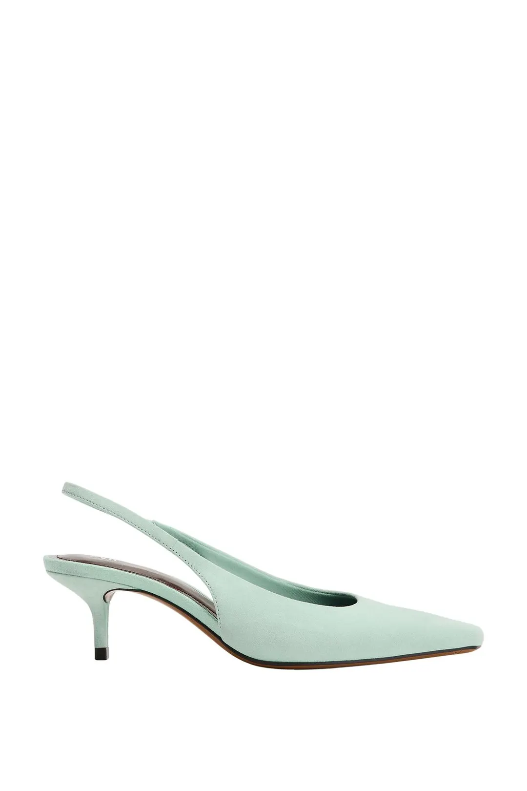 Туфли из замши на каблуке kitten heel, Zara