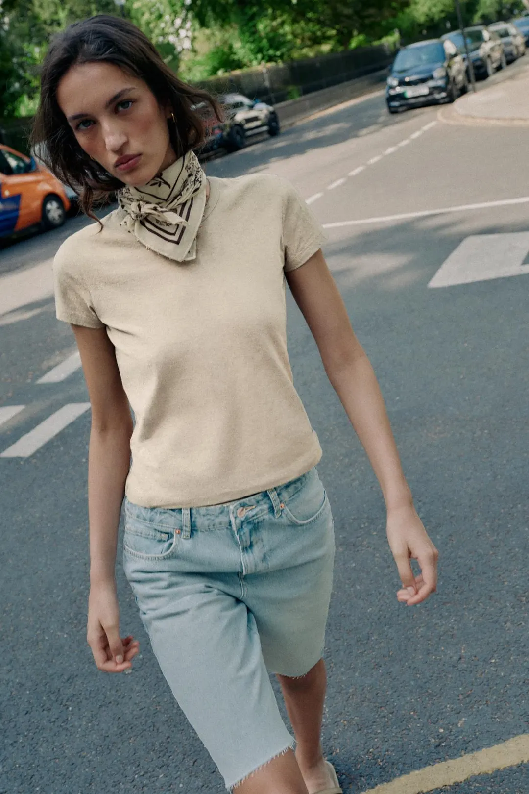 Футболка из хлопка с короткими рукавами, Zara