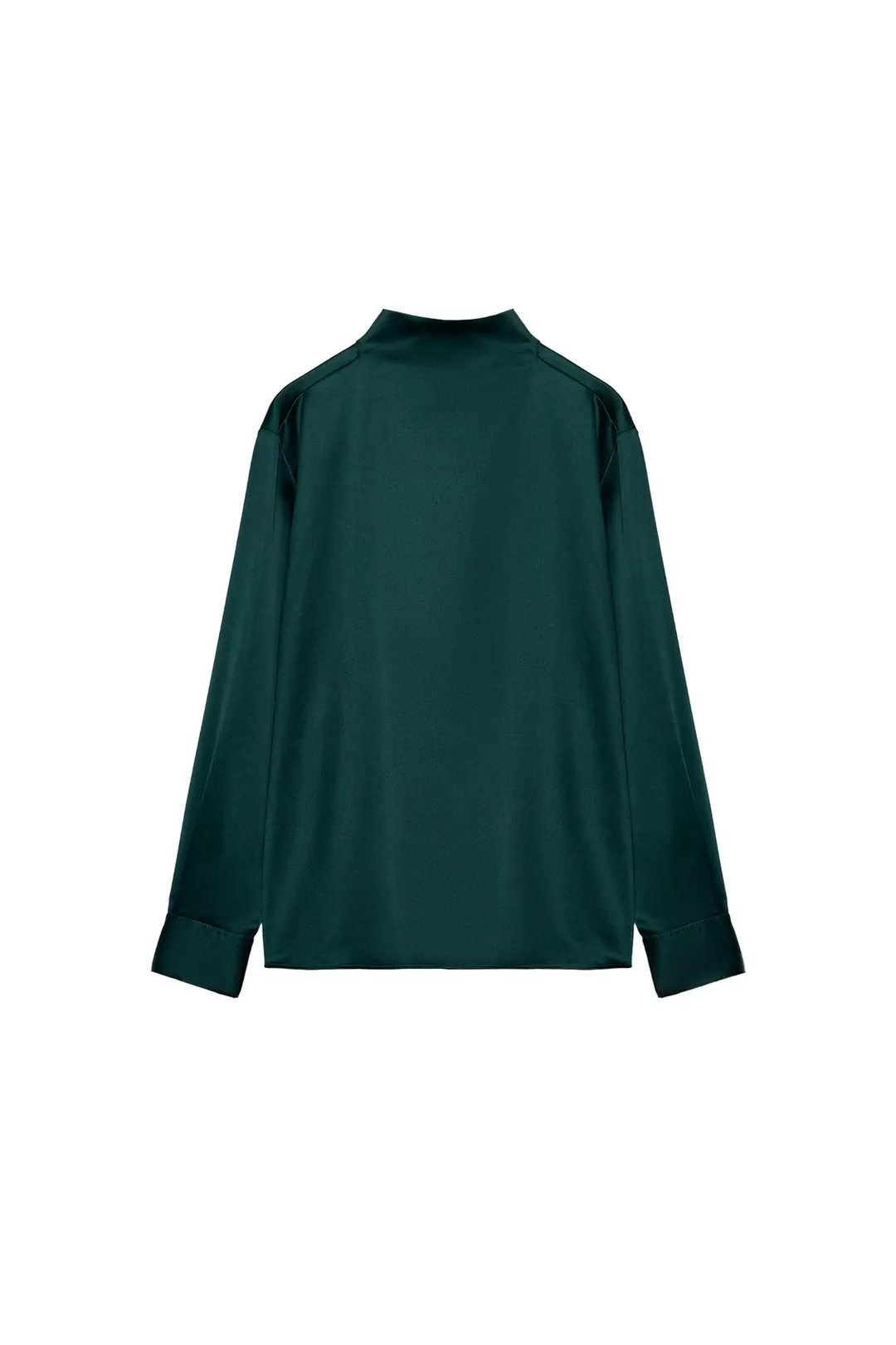 Атласная блузка с высоким воротником, Zara