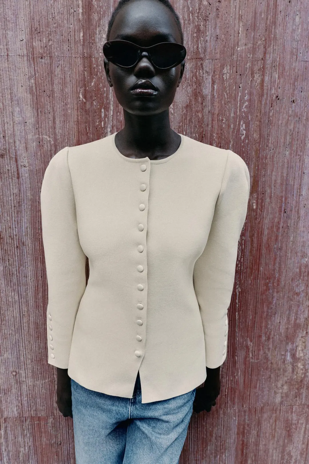 Приталенный вязаный жакет, Zara