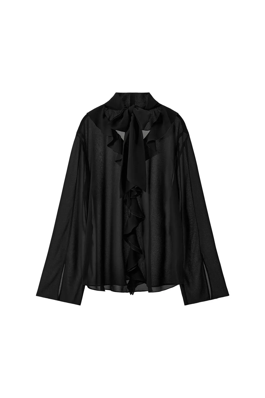 Блузка с бантом и оборками, Zara