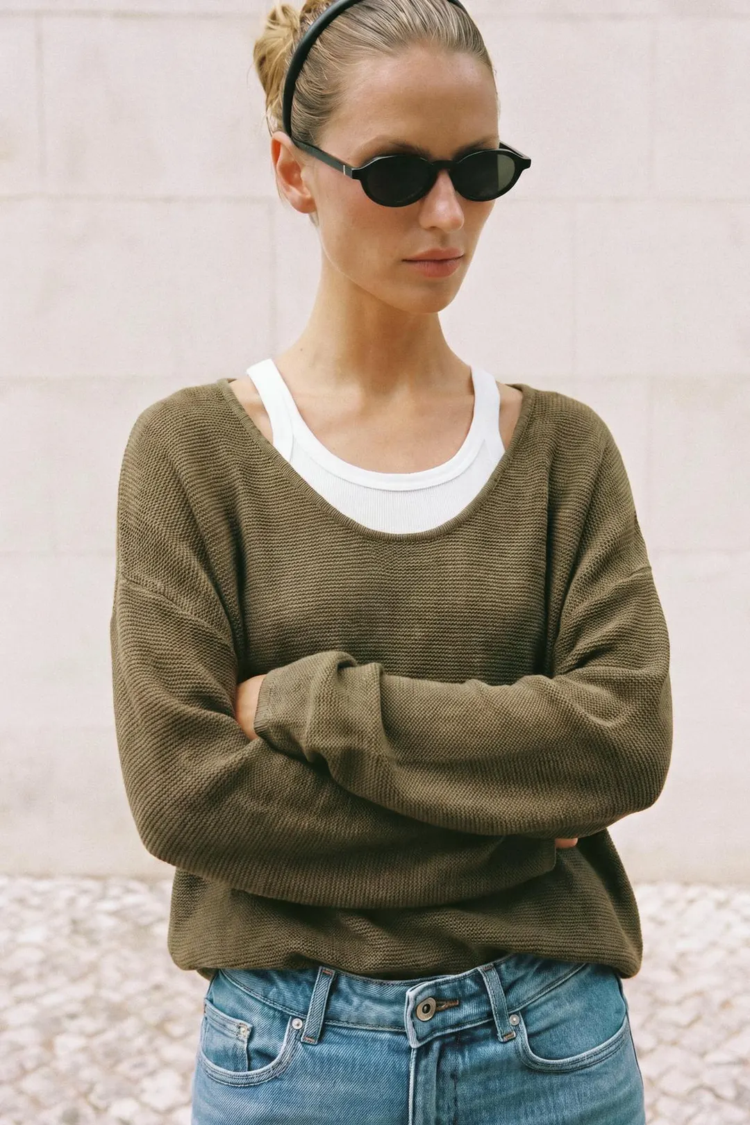Трикотажный свитер с круглым вырезом, Zara