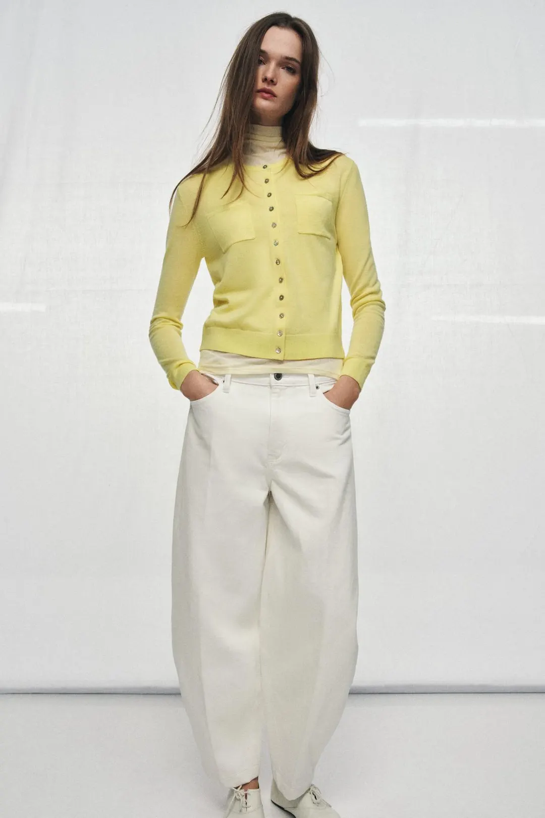 Джинсы ZW Collection бочкообразного кроя с высокой посадкой, Zara