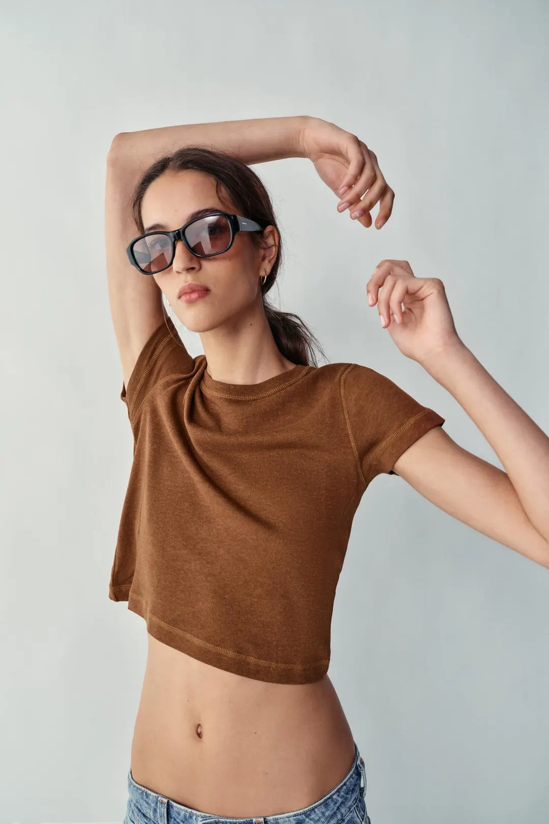 Фактурная футболка с короткими рукавами, Zara