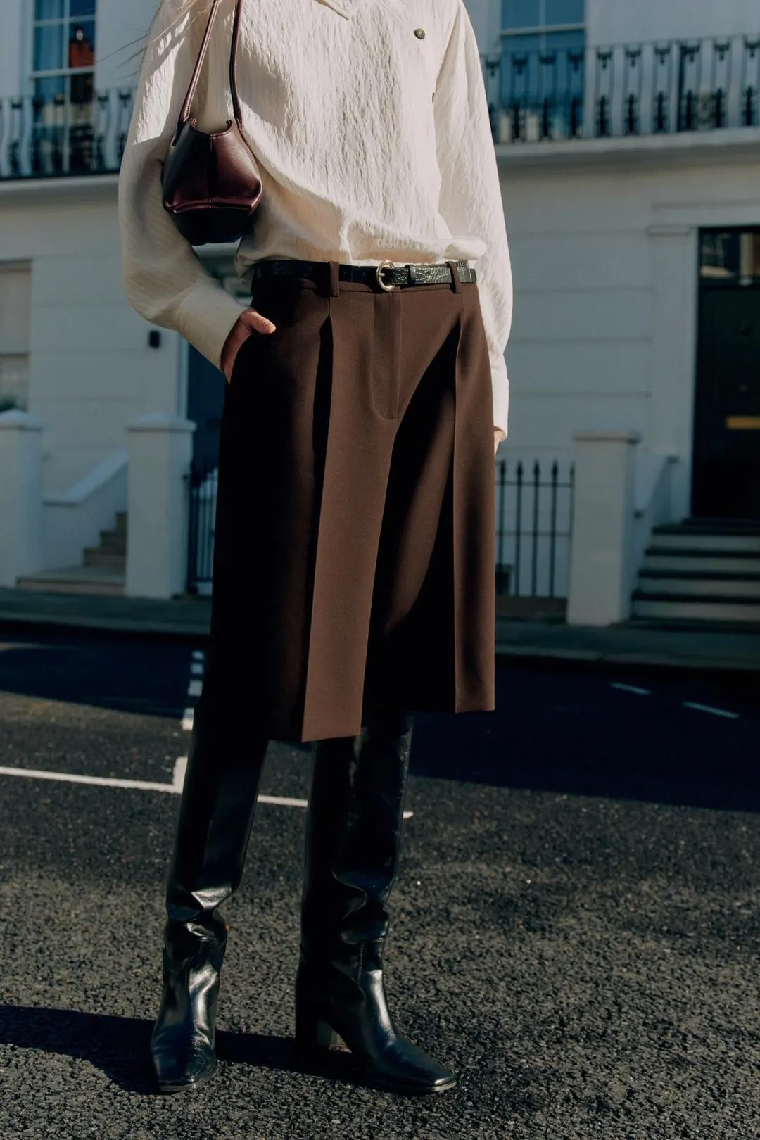 Удлиненные бермуды с ремнем, Zara