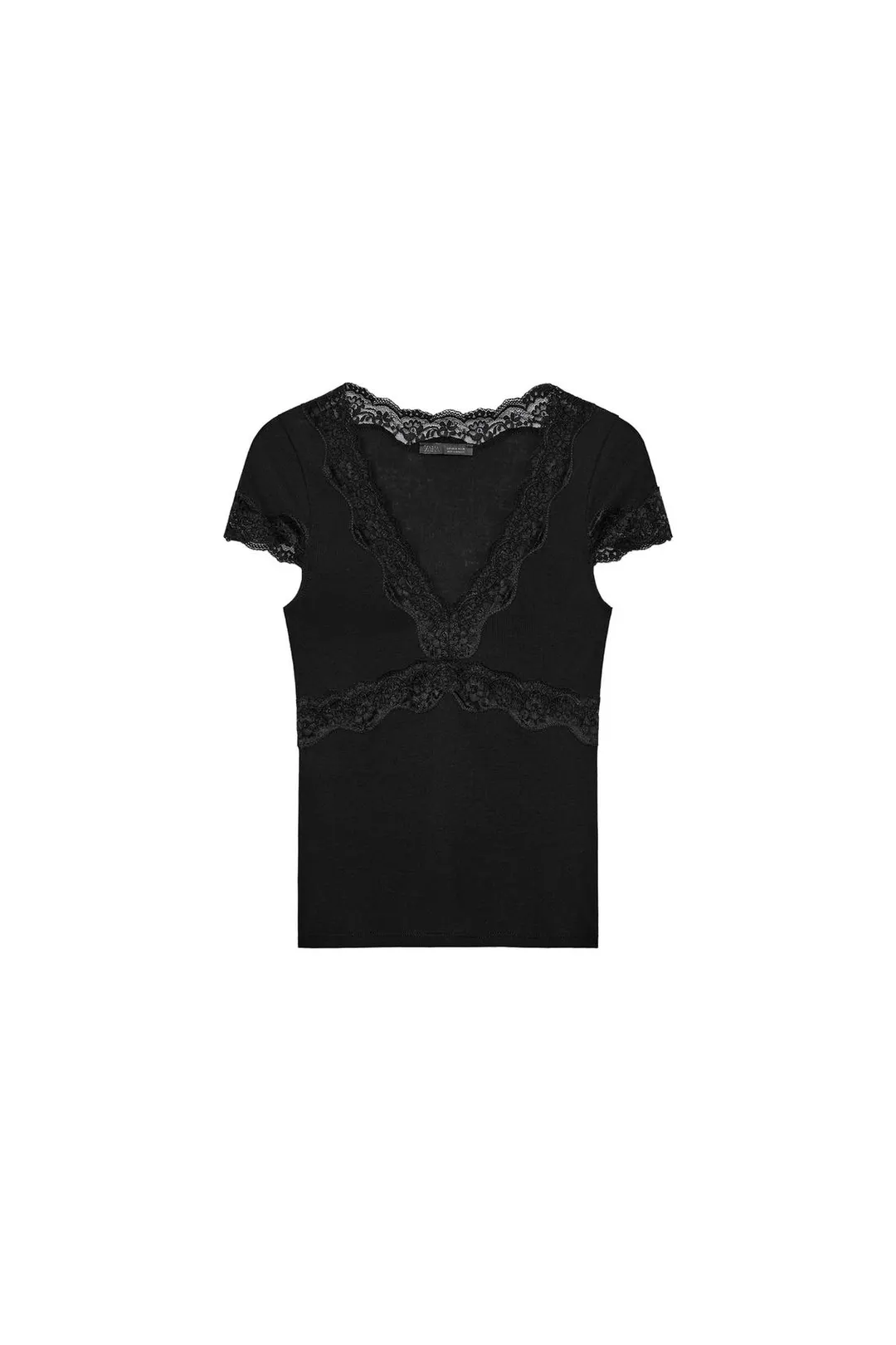 Топ с кружевной отделкой, Zara