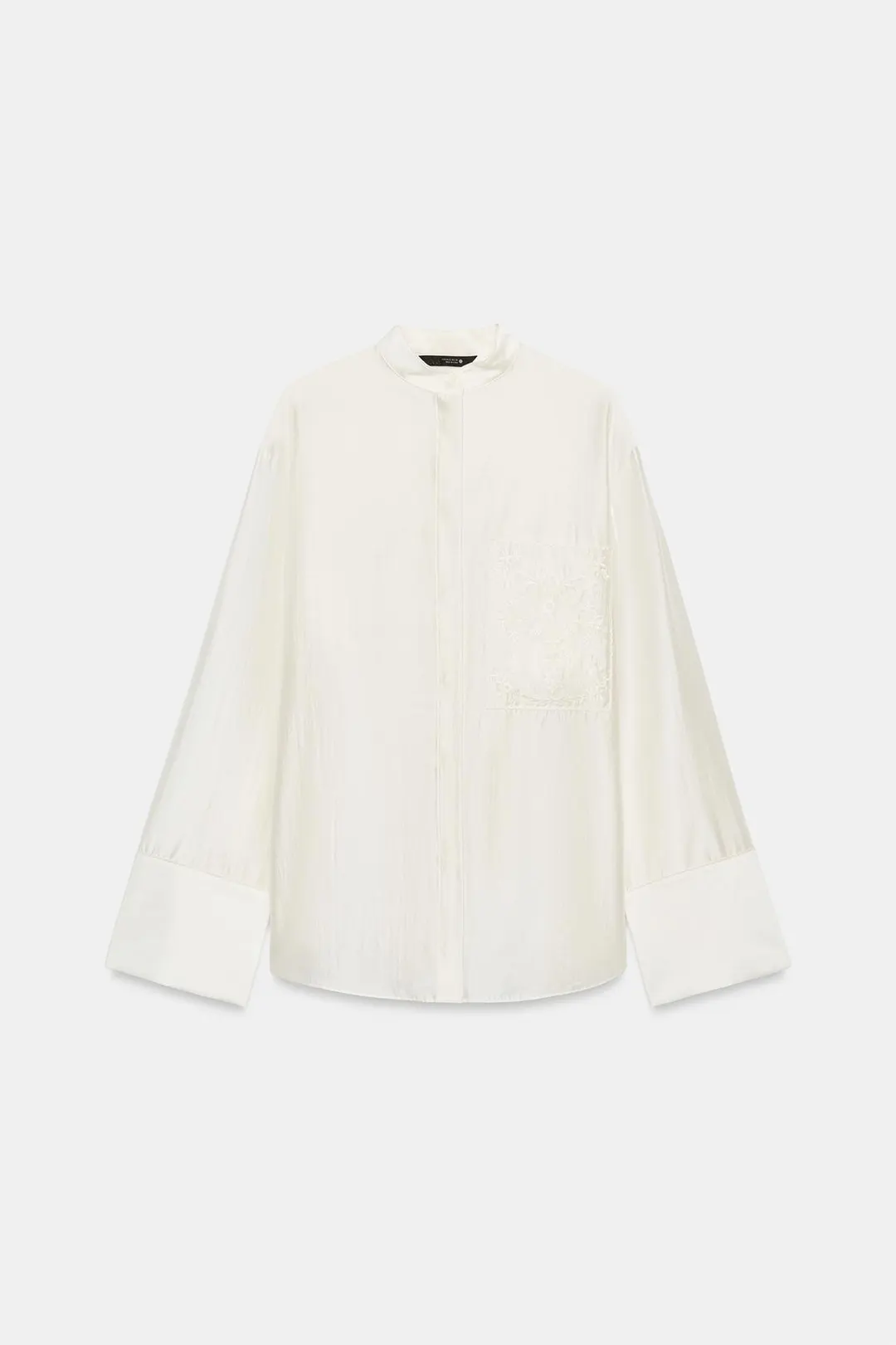Рубашка с вышитым карманом ZW Collection, Zara