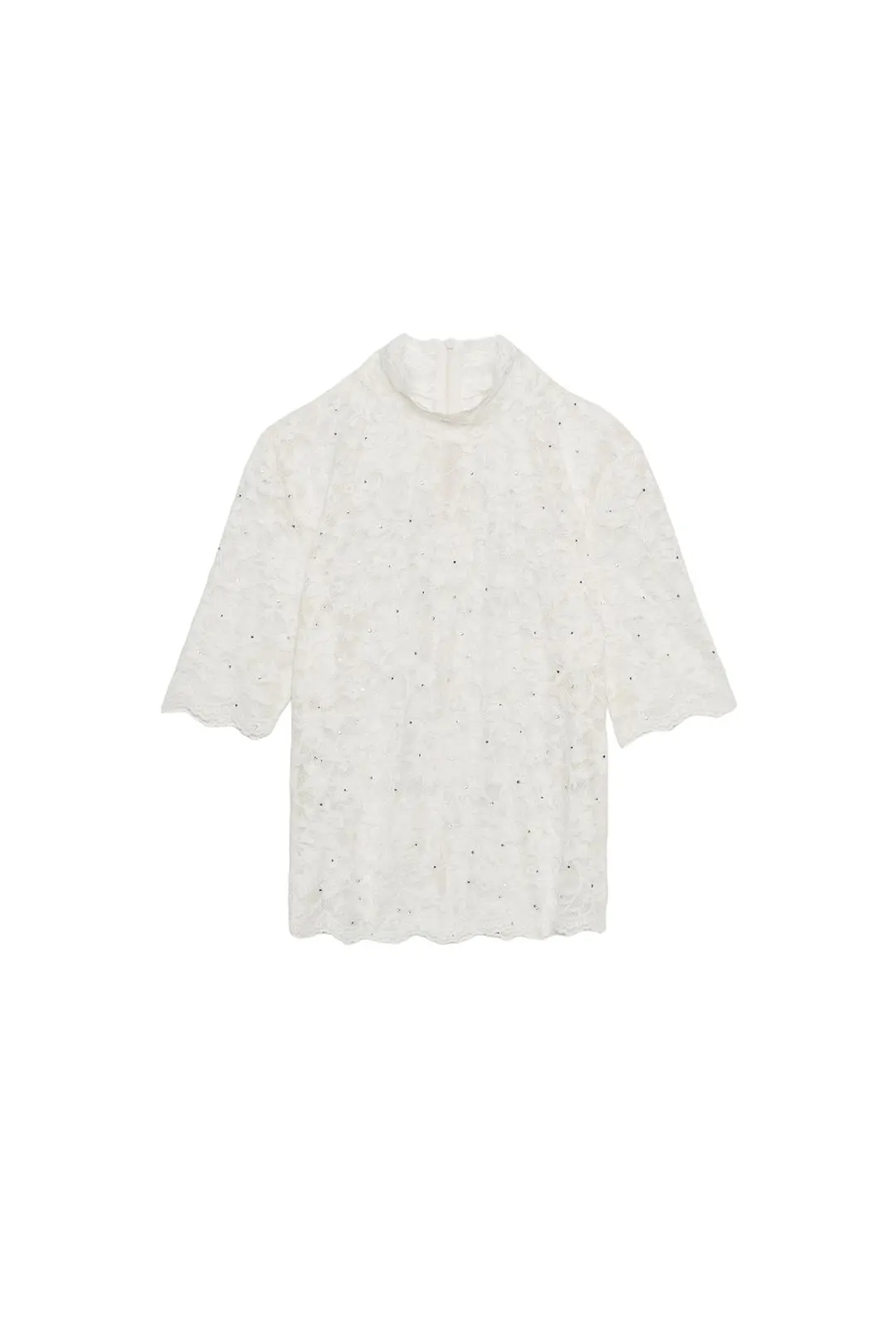 Топ кружевной со стразами, Zara
