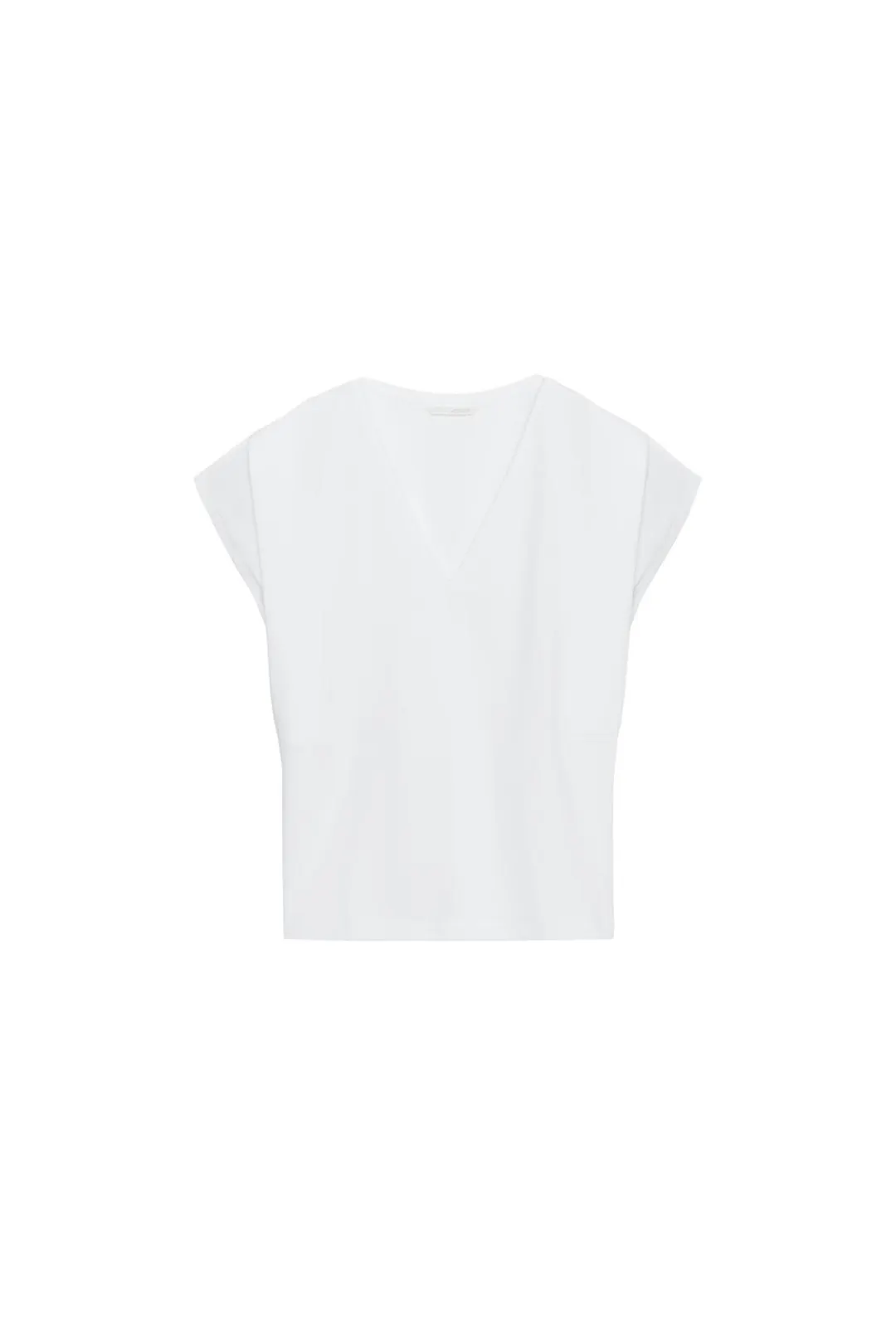 Футболка из хлопка с V-образным вырезом, Zara