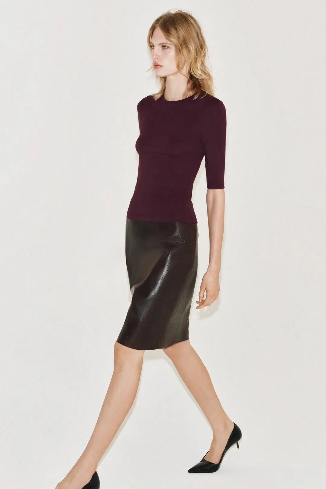Футболка с рукавами до локтя, Zara