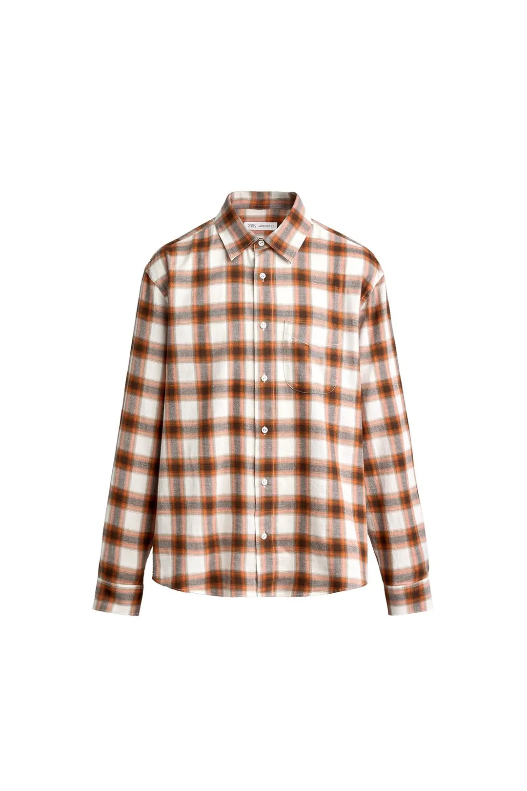 Рубашка прямого кроя в клетку, Zara