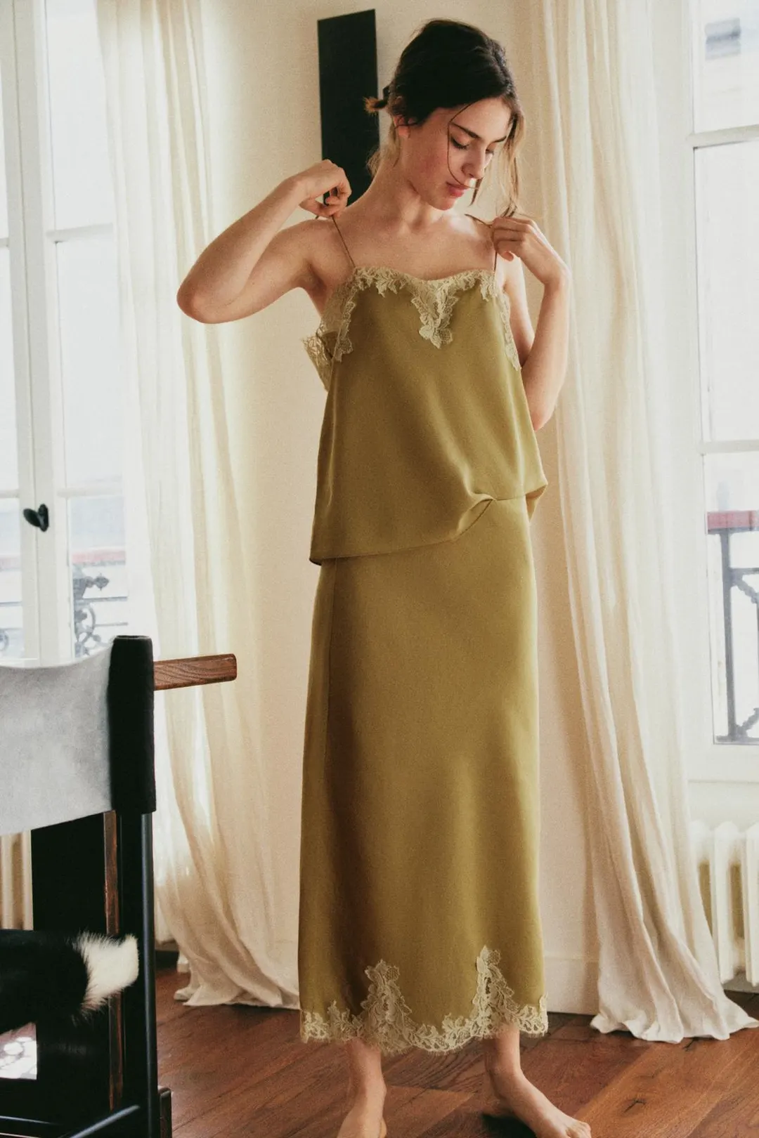 Кружевная юбка миди, Zara