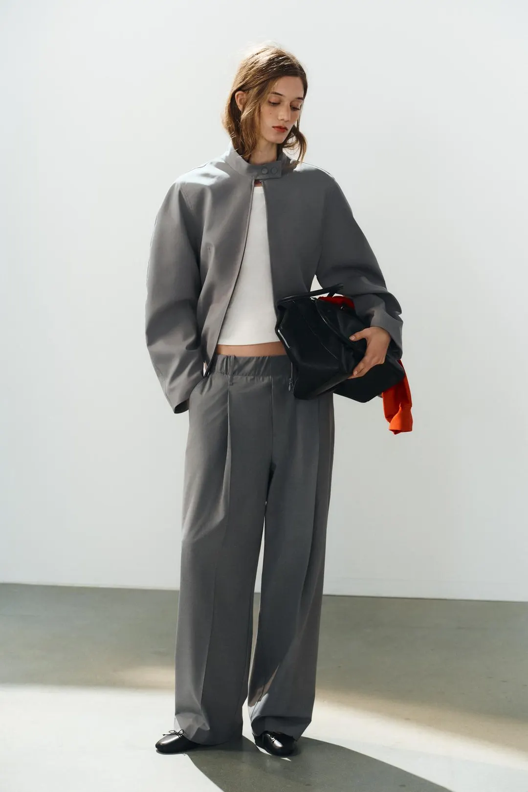Плиссированные брюки на резинке, Zara