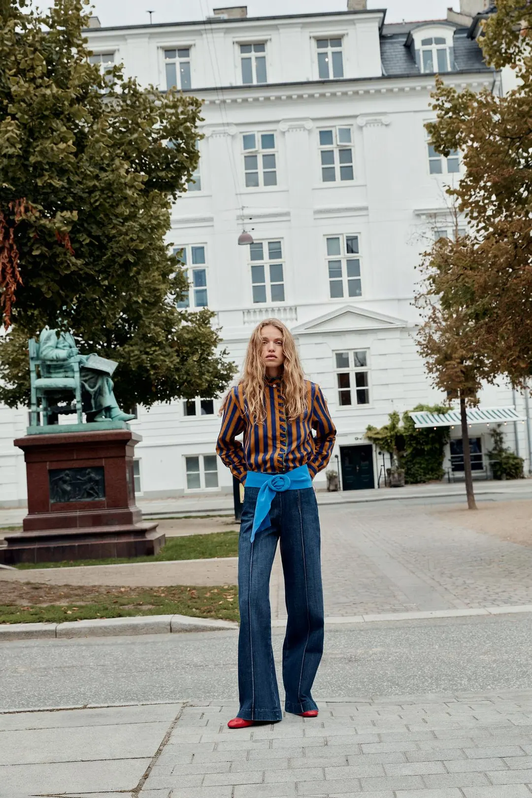 Джинсы Z1975 широкие с высокой посадкой без пояса, Zara