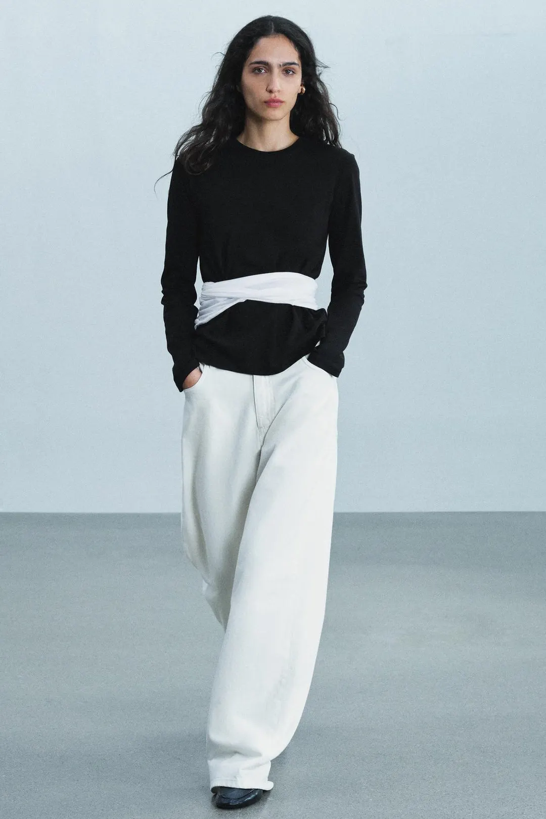 Футболка из интерлока с длинными рукавами, Zara