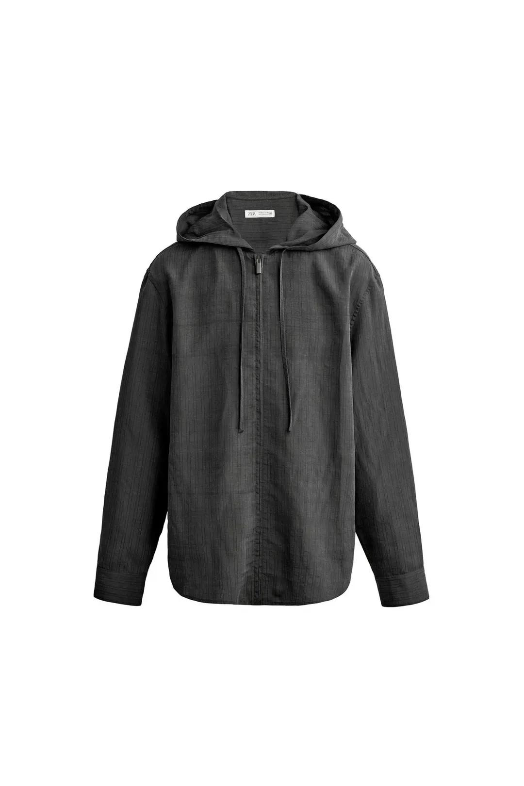Струящаяся рубашка-куртка в полоску с капюшоном, Zara