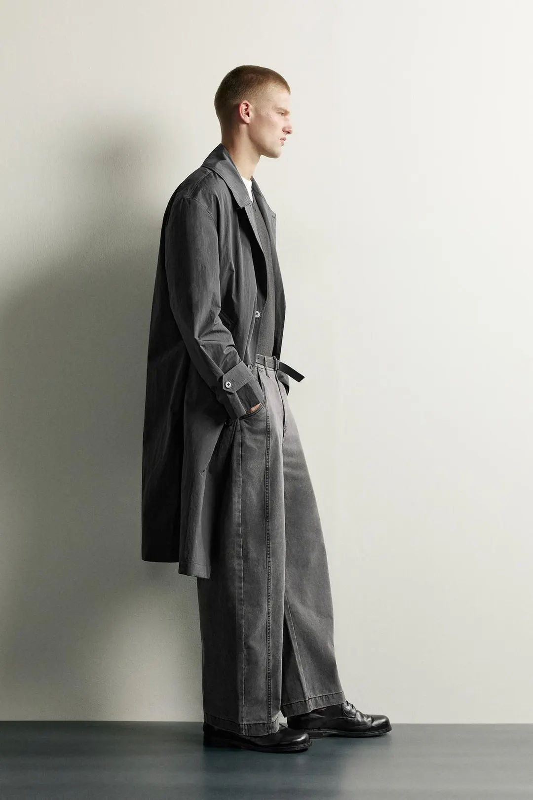 Брюки кроя баллон с прострочкой, Zara