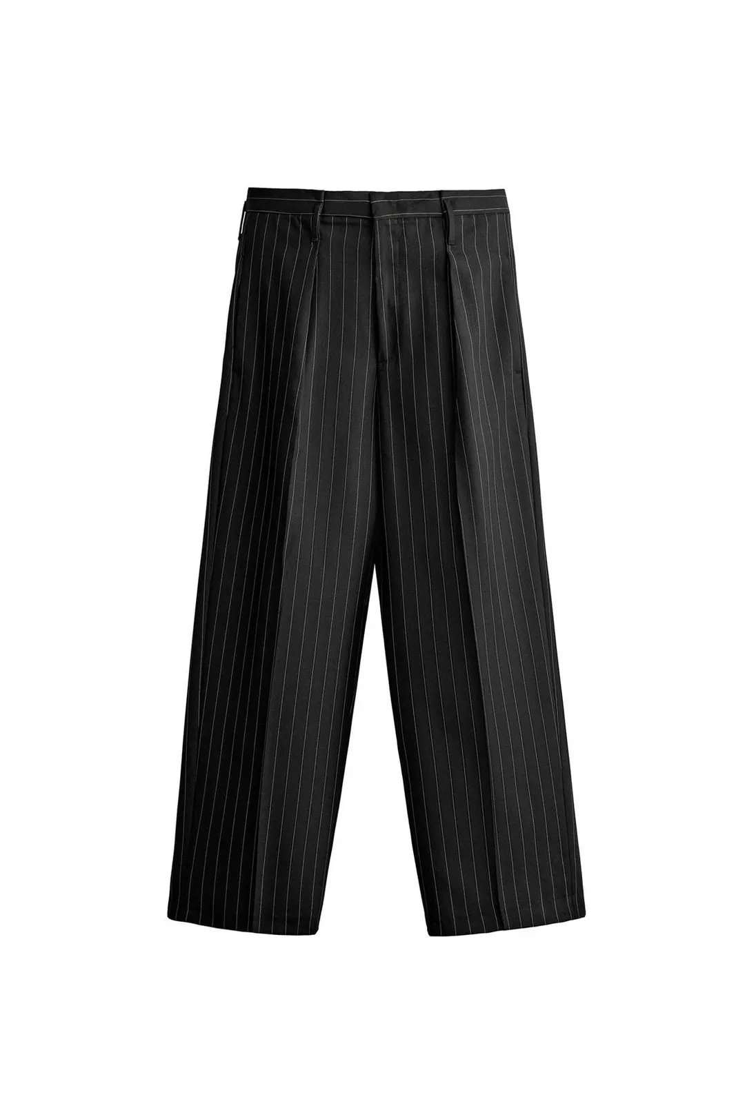 Костюмные брюки в тонкую полоску со складками, Zara