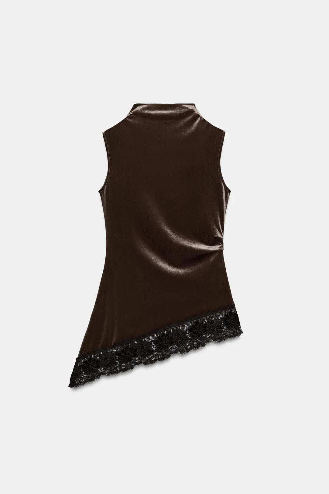 Асимметричный бархатный топ, Zara