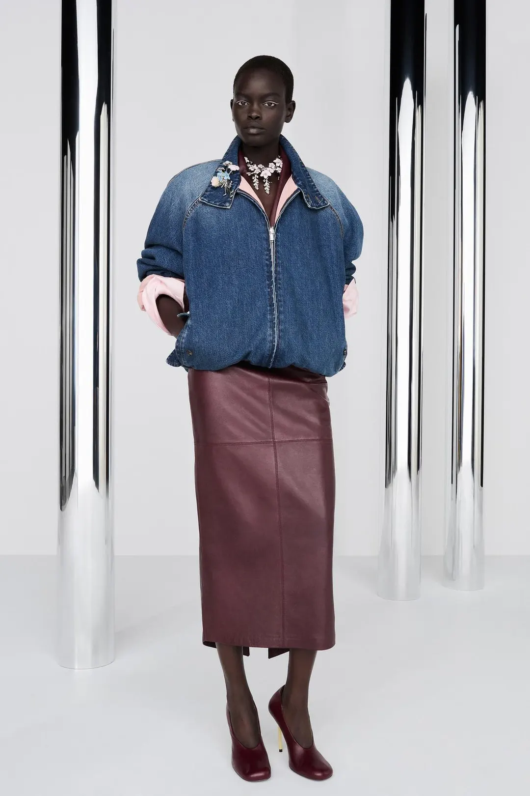 Двусторонняя джинсовая куртка контрастных цветов, Zara
