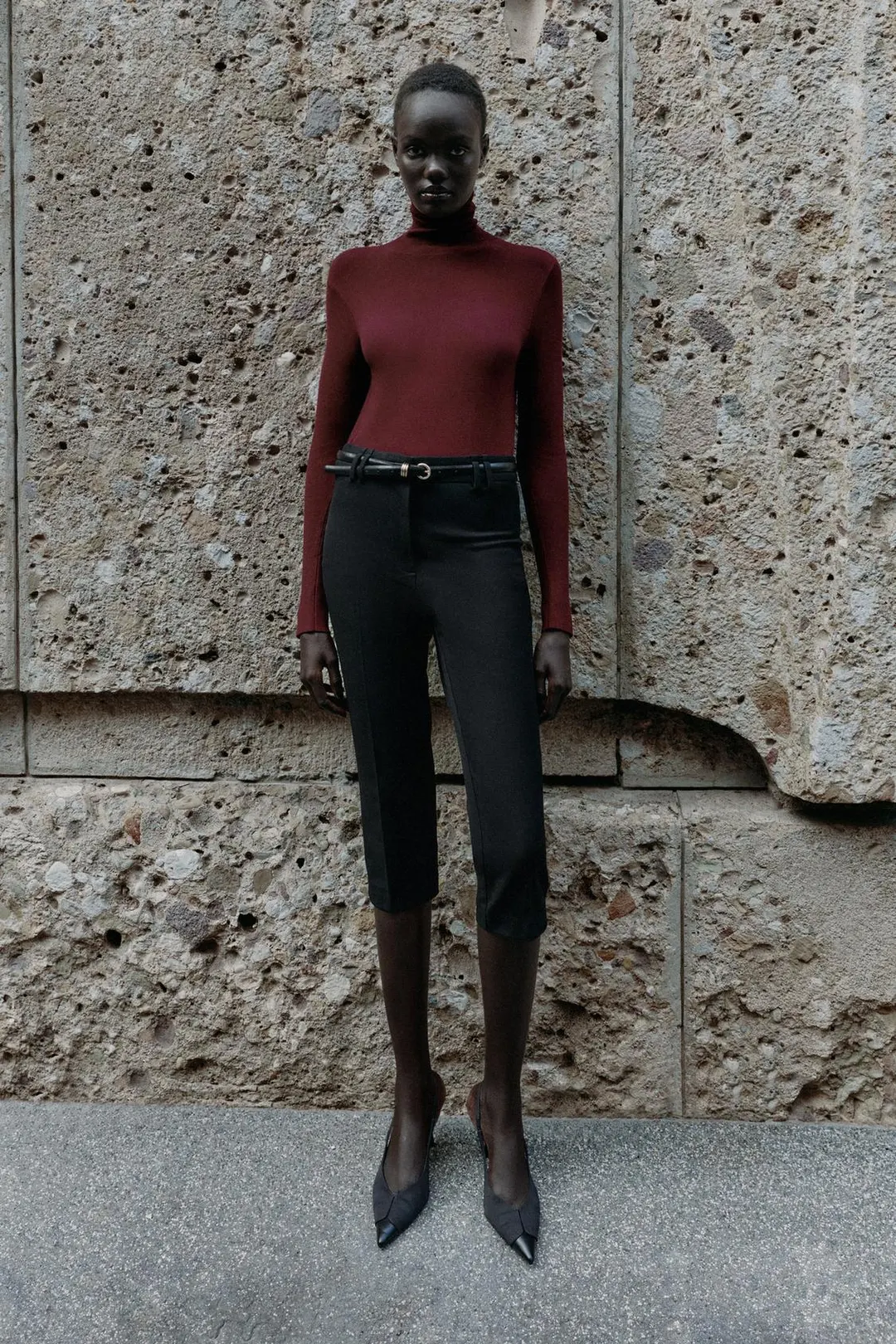 Базовый вязаный свитер с высоким воротником, Zara