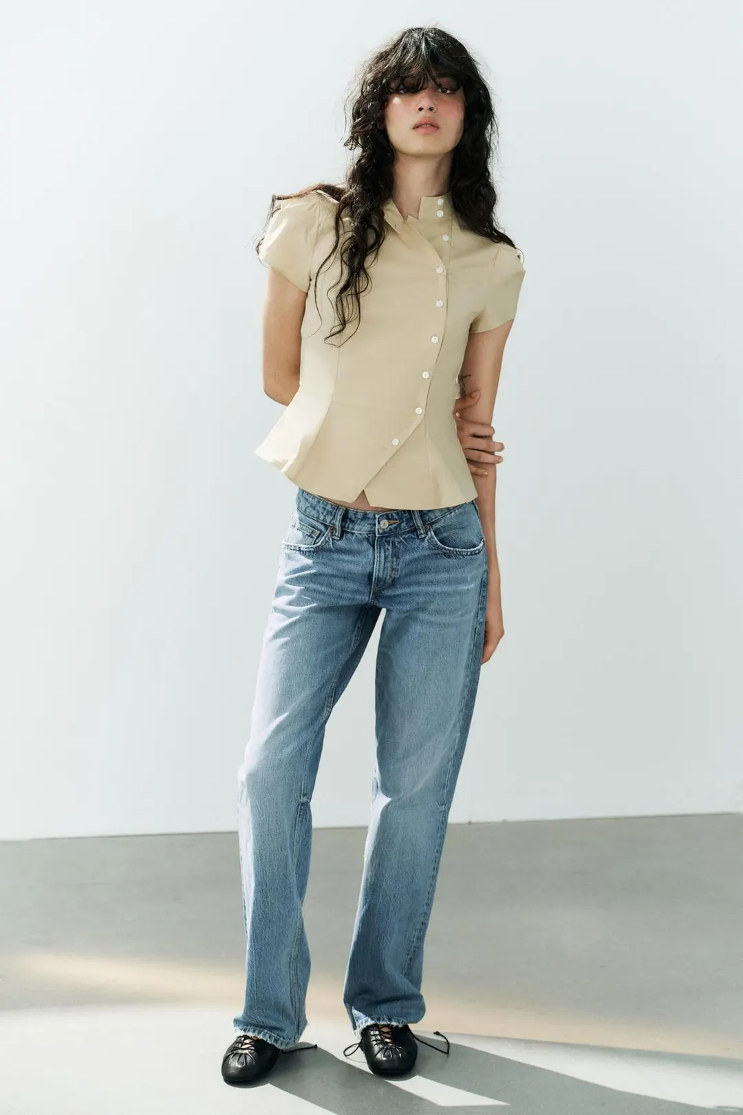 Рубашка с короткими рукавами, Zara