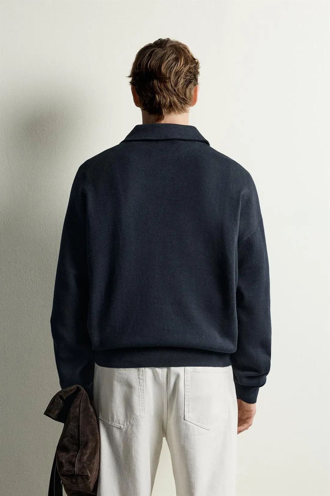 Поло вязаное с молнией до груди, Zara